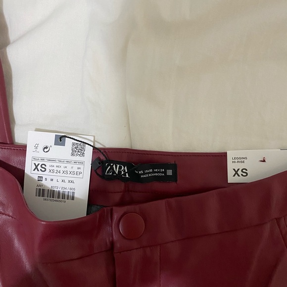 cute red leather pants from Zara - Picture 2 of 2
